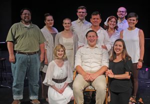 Playwright Nathan Christensen with the cast of The Giver - A Musical